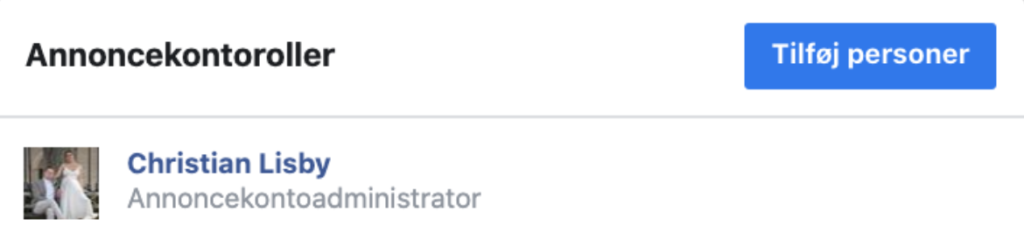 Giv adgang til Facebook Annoncekonto